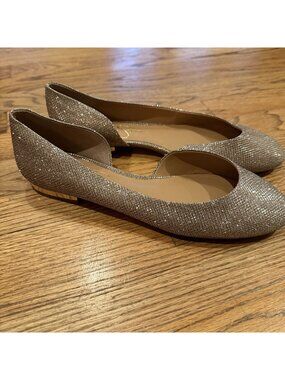 Jessica Simpson Womens Gold Flat Slip on Shoes Size 8.5